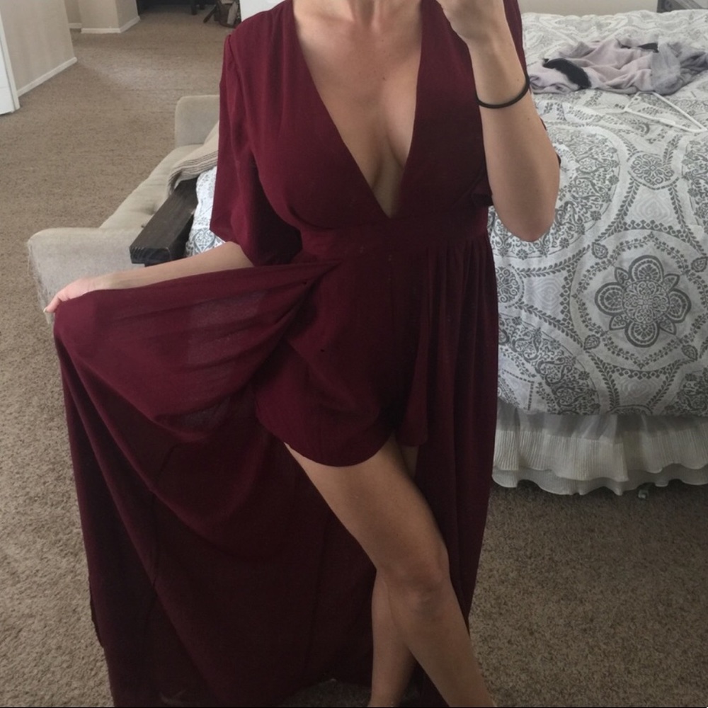 Burgundy Romper